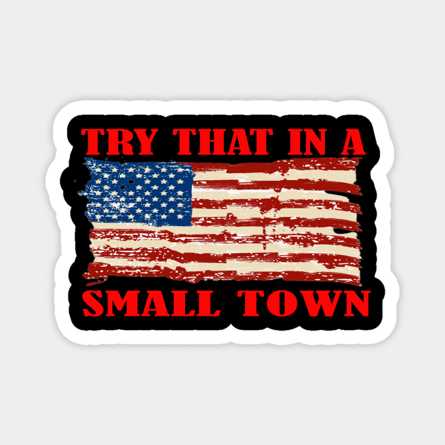 TRY THAT IN A SMALL TOWN Magnet by Cult Classics