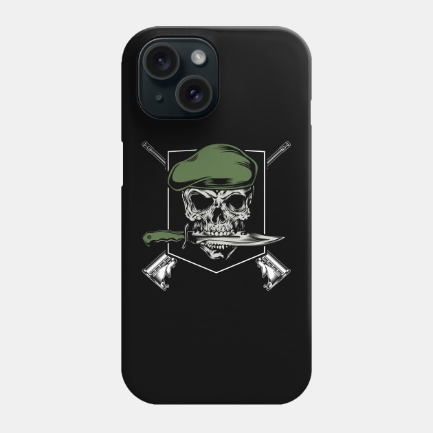 Soldier Skull Army Emblem Phone Case by Foxxy Merch