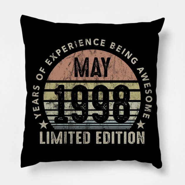 Born In May 1998 Vintage Sunset 22nd Birthday All Original Pillow by teudasfemales