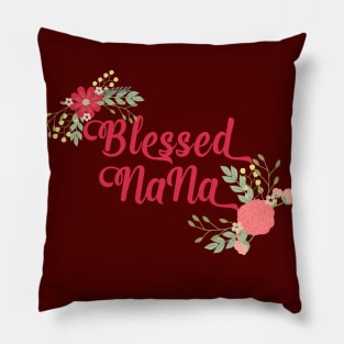 Blessed Nana Floral Christian Grandma Gift Pillow