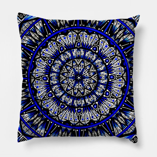 Lapis Lazuli Mandala Pillow by Bobblehead1337 Art