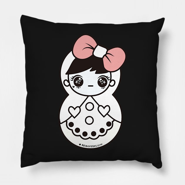 russian matryoshka , cute kawaii doll art Pillow by princessmi-com