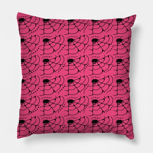 Spider web Halloween Pillow by Xatutik-Art