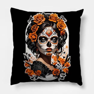 Sugar Skull girl, Dia de los Muertos Pillow