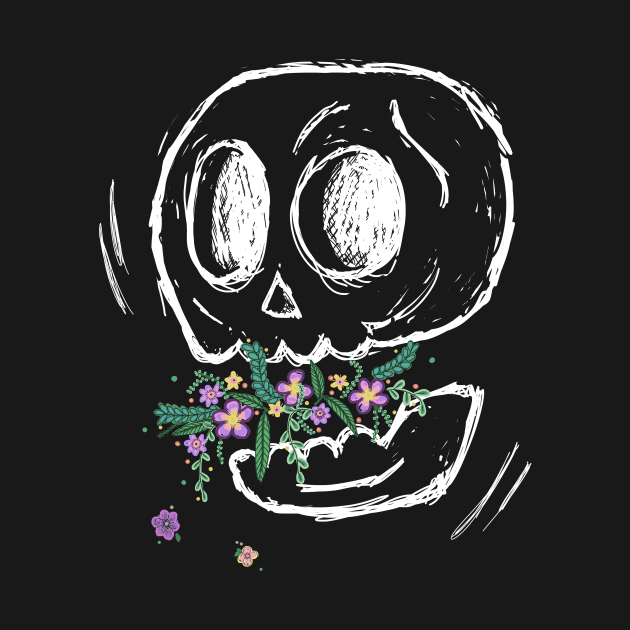 Skull with flowers by MugDesignStore