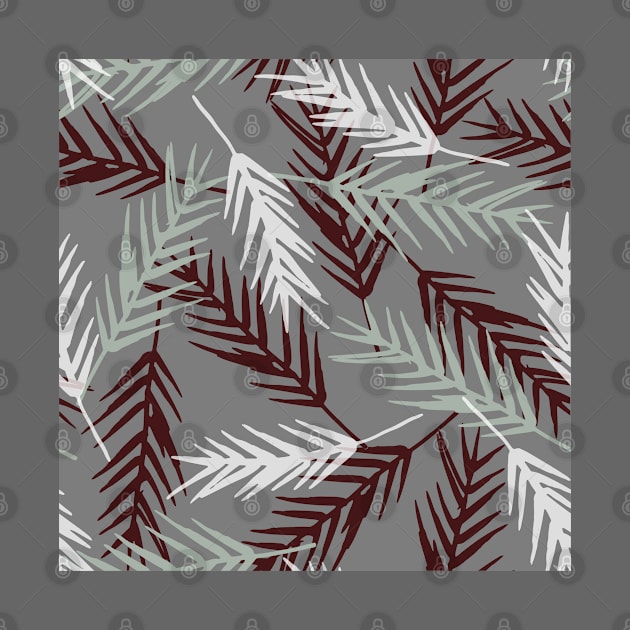 Gray Leaves Pattern by SomebodyArts