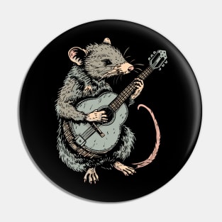 Weird Trash Kitty Guitar Possum Possum Love Animal Pin