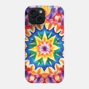 Kaleidoscope mandala pattern, tie dye Phone Case