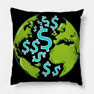 Dollar Signs Cash Earth – Spaceman Squad Space Money Making Pillow