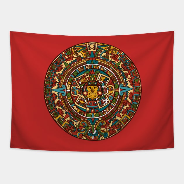 Aztec calendar tapestry discount