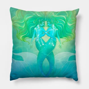 Gemini ♊ Zodiac mermaid under the sea Pillow