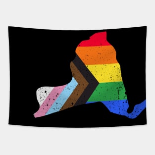 New York State Pride: Embrace Progress with the Progress Pride Flag Design Tapestry