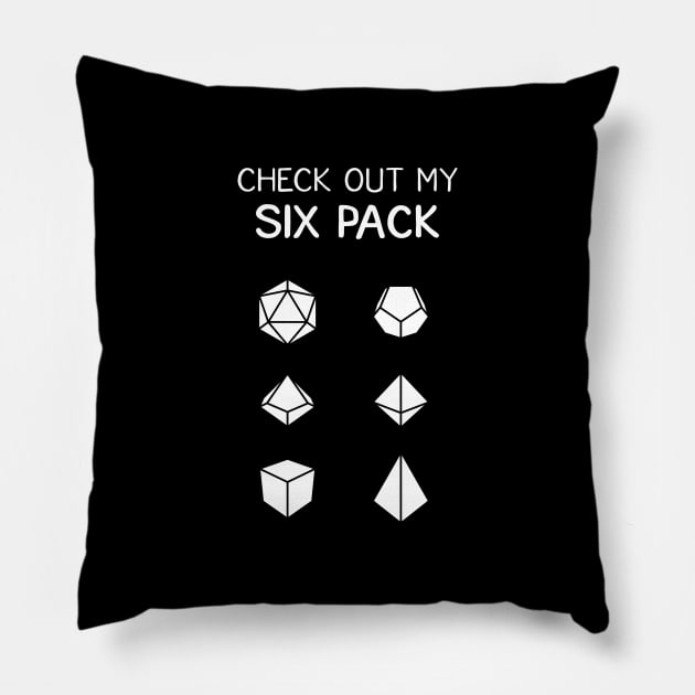 Check Out My Six Pack Funny Dice Pillow by pixeptional