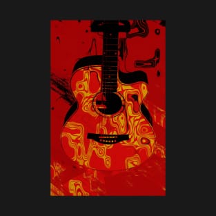 Red guitar abstract T-Shirt