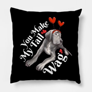 You Make My Tail Wag Funny Labrador Valentines Day Pillow