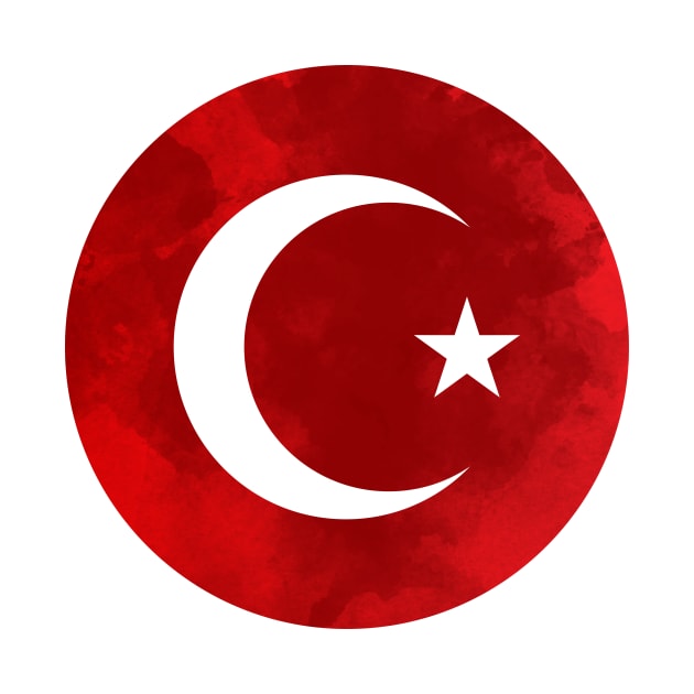 Watercolor Turkish Flag by marieltoigo