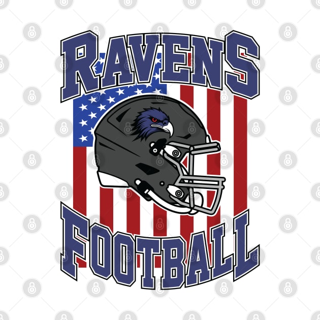 Retro Ravens Football by Cemploex_Art