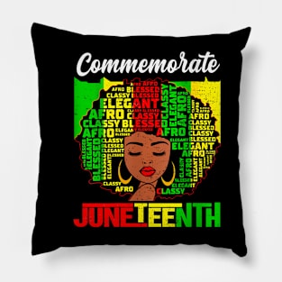 Womens Juneteenth Afro Woman Black Queen African American Melanin Pillow