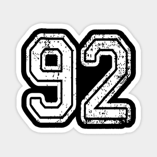 Number 92 Grungy in white Magnet