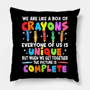 Back To School Teacher We Are Like A Box Of Crayons Pillow