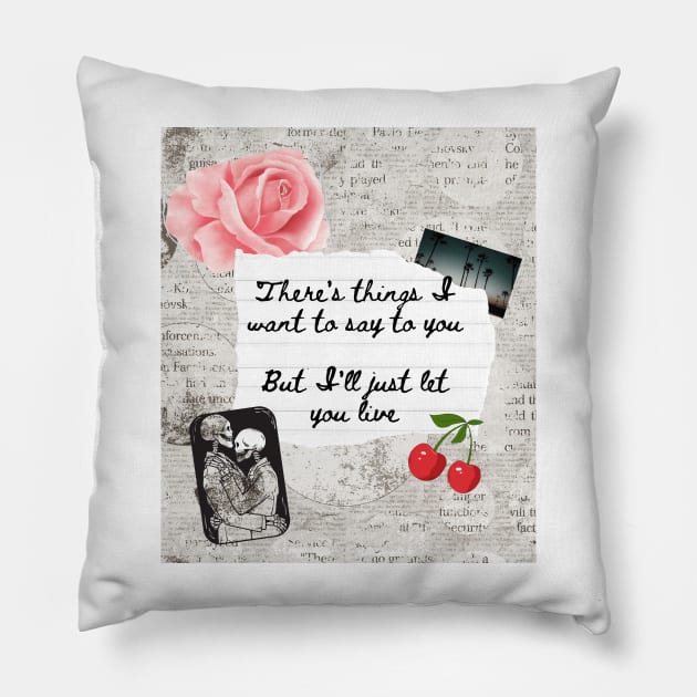 Cinnamon Lana LDR Lyrics Print Pillow by madiwestdal