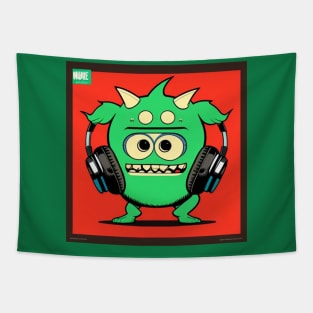 Headphones Monster Cartoon Tapestry