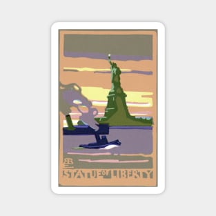 Vintage Travel Poster, Statue of Liberty Magnet