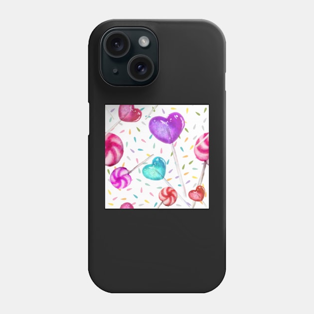 Lollipop Pattern White Phone Case by ArtInPi