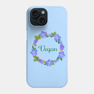 Vegan flower wreath Phone Case