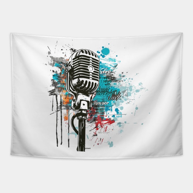 Vintage Microphone Tapestry by ArtVault23