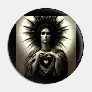 Gothic sacred heart Pin