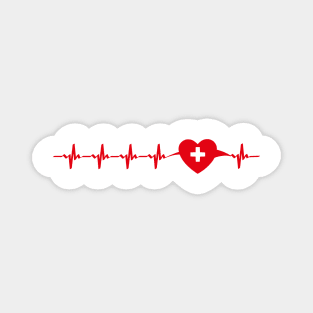 Swiss heartbeat flag Magnet