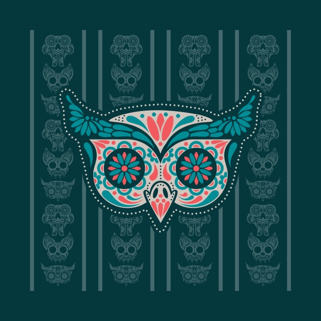 Owl Sugar Skull Wallpaper by SteveOdesignz