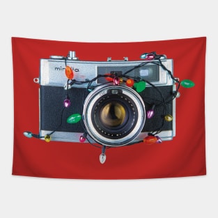 Christmas Lights Vintage Camera - painterly style Tapestry