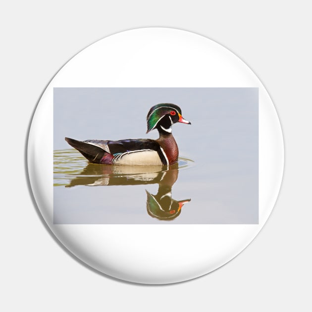 Reflective Wood - Wood Duck Pin by Jim Cumming