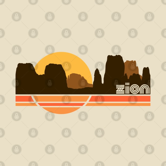 Zion National Park Retro 70s Tourist Souvenir by darklordpug