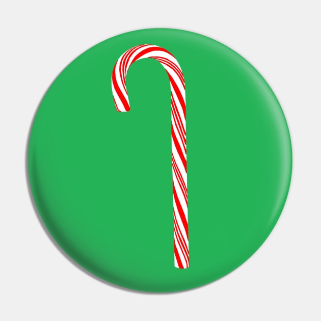 Red and White Christmas Candy Cane Pin by Art by Deborah Camp