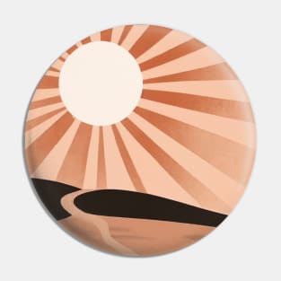 Vintage sunset in desert aesthetic Pin