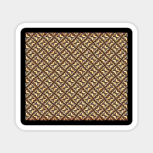 golden geometric floral repeated pattern Magnet