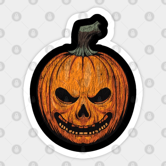 Pumpkin Horror Scary Face Halloween Party T-Shirt' Sticker