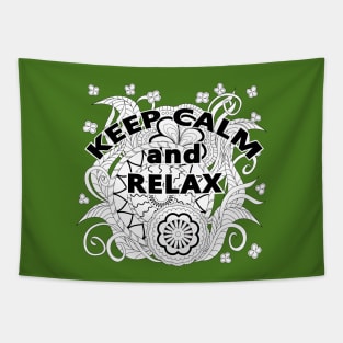 keep calm and relax with mandalas 1 Tapestry