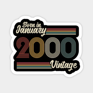 Vintage Born in January 2000 Magnet