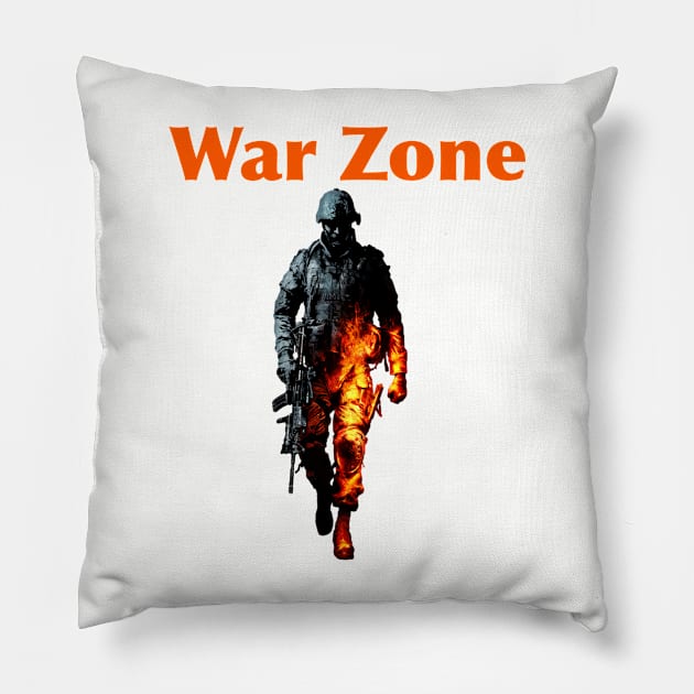 King of Warzone Gamer Calls for Duty Cod Gaming Pillow by Prossori