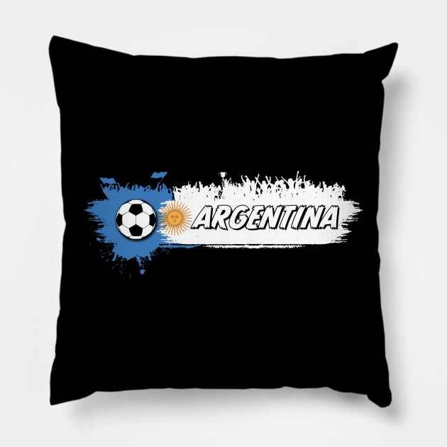 Argentina Qatar 2022 World Cup, Argentina Soccer Team 2022 Supporter Funny Argentina Flag Futbol Pillow by Printofi.com