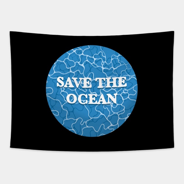 Save the ocean Climate Change Tapestry by Trippycollage