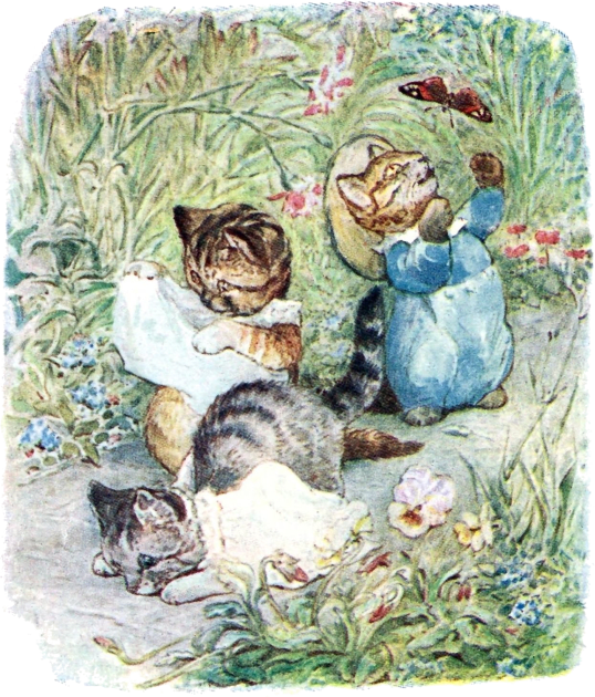 Tom, Moppet and Mittens Kitten - Beatrix Potter Kids T-Shirt by forgottenbeauty