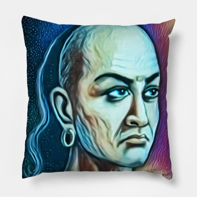 Chanakya Portrait | Chanakya Artwork 5 Pillow by JustLit