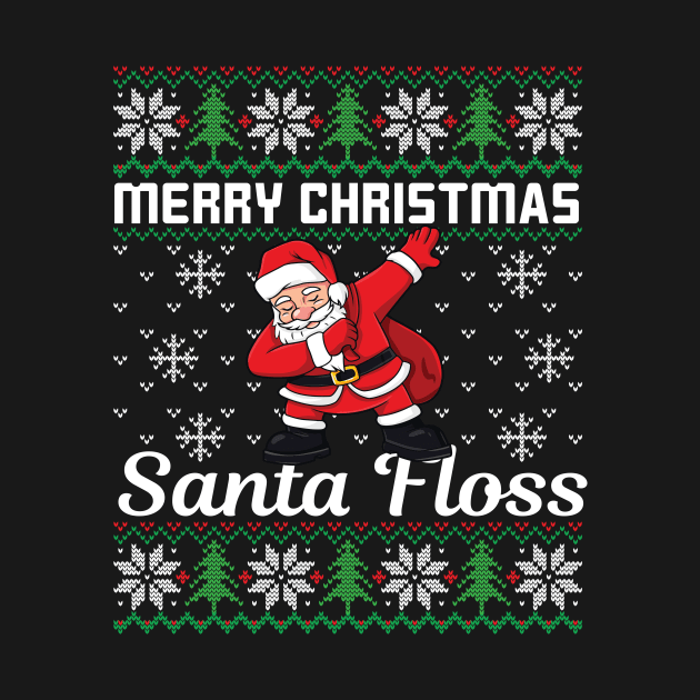 Merry Christmas Santa Floss Funny Ugly Christmas Sweater by The Studio Style