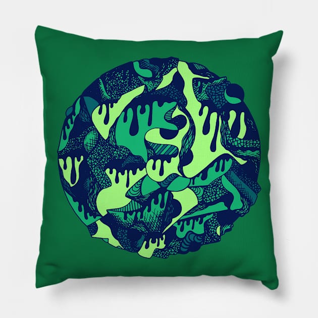 Ngreen Circle of Drip Pillow by kenallouis