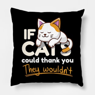 Funny Crazy Night Cat Design for Kitten Owners Pillow